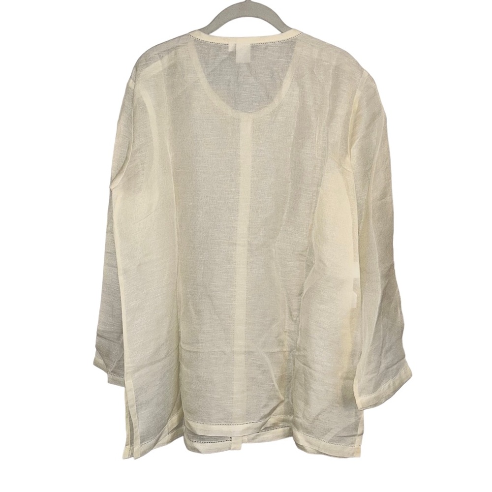 Off White Jones Nyc Button Down Lightweight Trans… - image 2